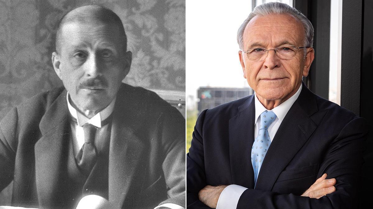 El fundador de La Caixa, Francesc Moragas, e Isidro Fainé, presidente de la Fundación La Caixa.