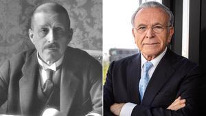 El fundador de La Caixa, Francesc Moragas, e Isidro Fainé, presidente de la Fundación La Caixa.