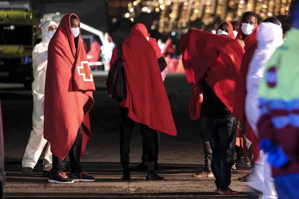 Llegada de migrantes a Arguineguín este viernes