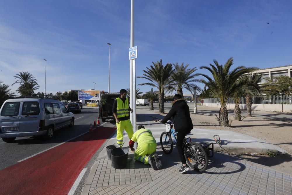 Así está el nuevo carril bici de Elche