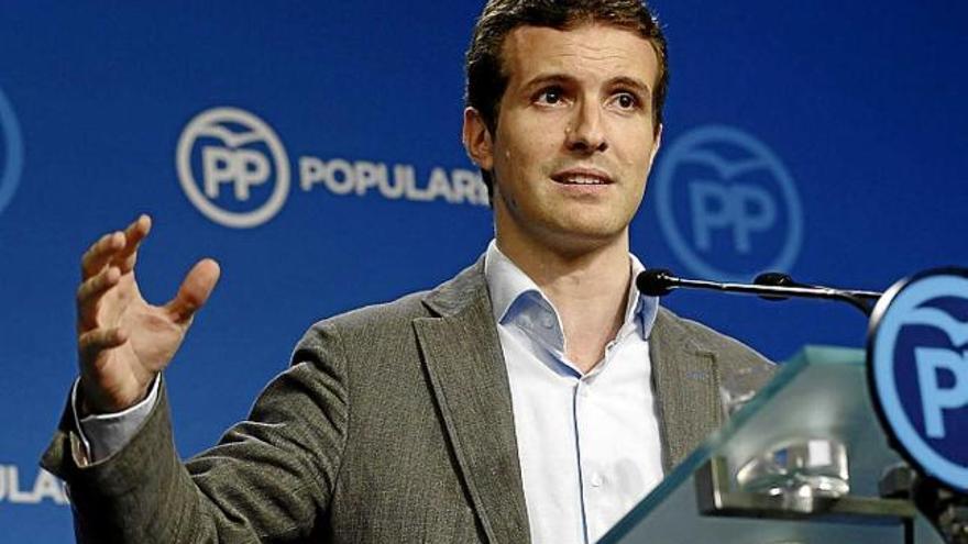 El vicesecretari de Comunicació del PP, Pablo Casado, ahir