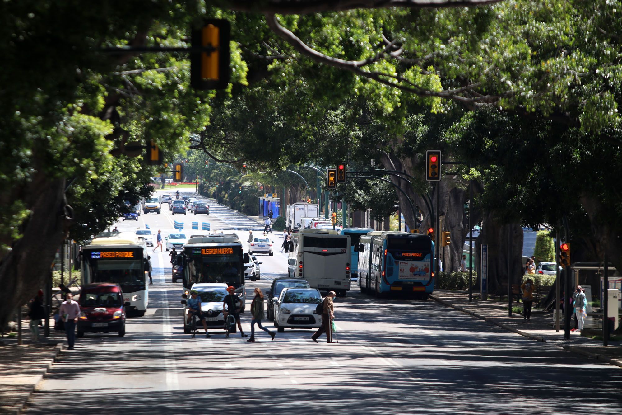 Imagen de las calles de Málaga tras entrar en vigor los nuevos límites de velocidad de 30km/h