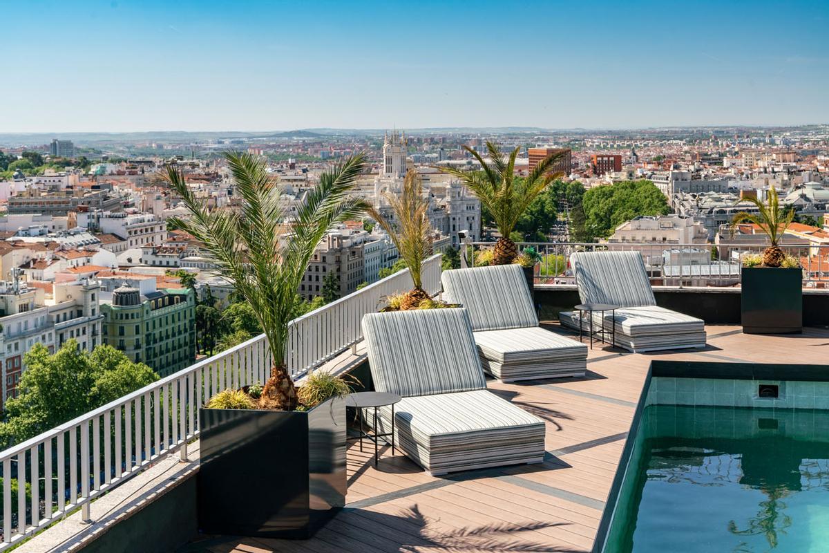 Desde la azotea se puede disfrurar de unas vistas 360 grados de la Ciudad de Madrid