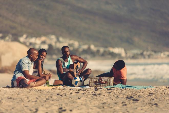 Amigos en la playa