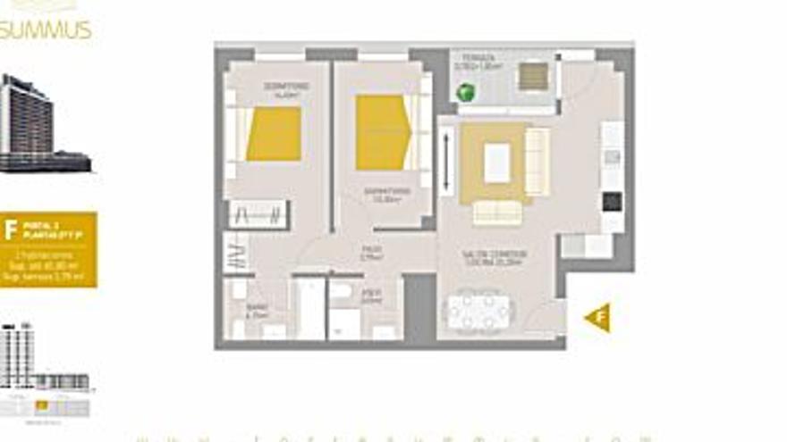 147.000 € Venta de piso en El Llano (Gijón) 61 m2, 2 habitaciones, 2 baños, 2.410 €/m2...
