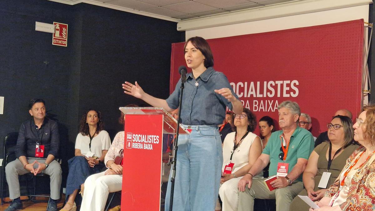 Diana Morant en un acto de partido en Sueca.