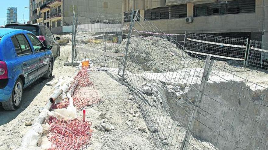 Imagen de los restos del baluarte hallados durante las obras del acceso a Santa Cruz.