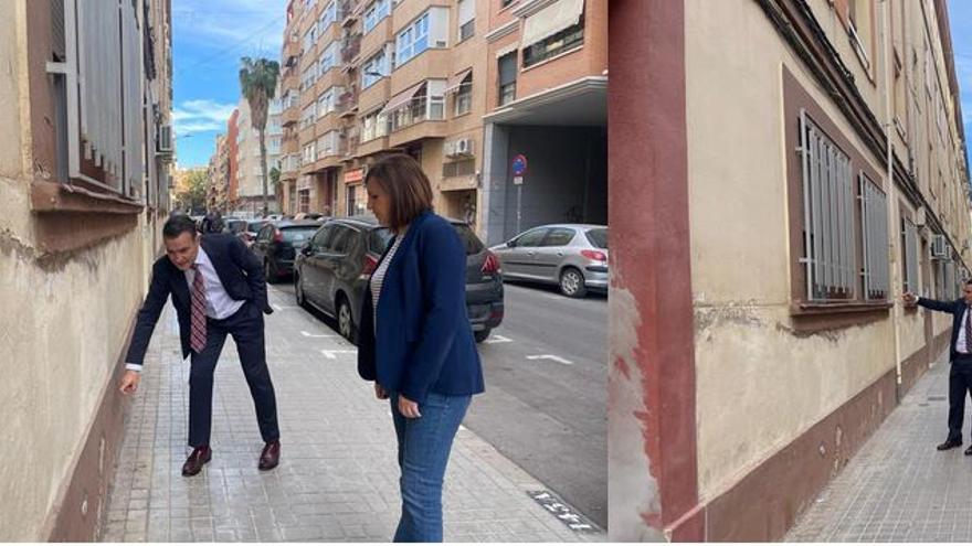 María José Catalá en el grupo de viviendas Virgen de los Desamparados.