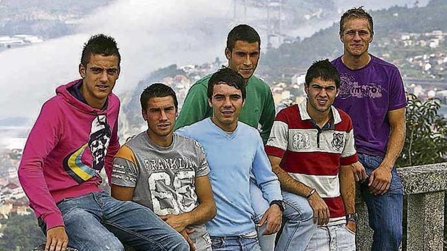 Joselu, Abalo, Aspas, Mallo, Toni y Yoel, en verano de 2009.