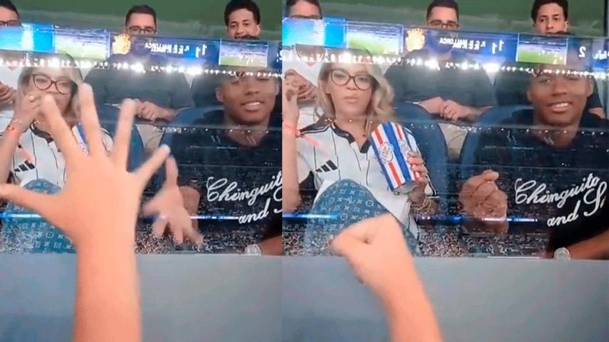 Endrick se puso a jugar a piedra, papel o tijera con un aficionado durante el partido frente al Mallorca