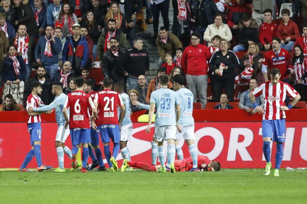 El partido entre el Sporting y el Celta, en imágenes