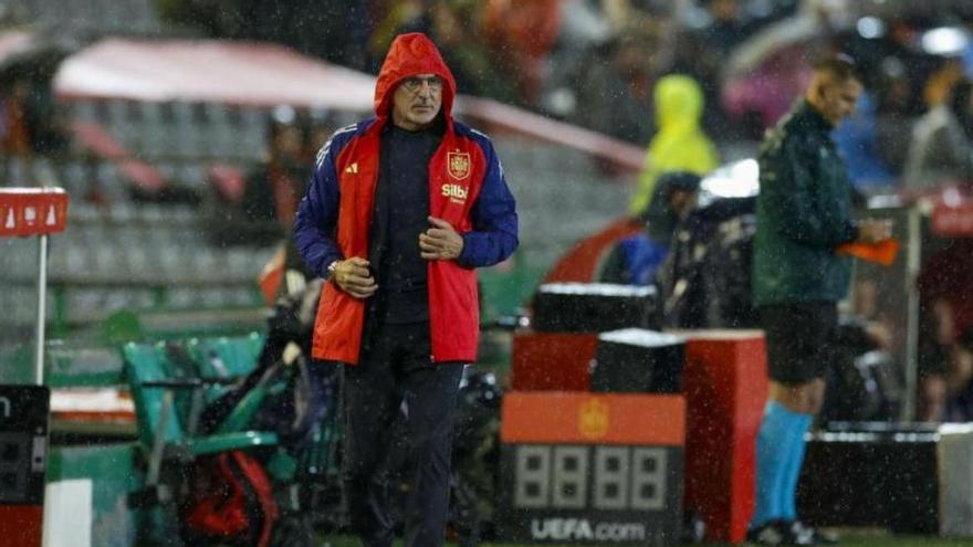 Luis de la Fuente, en el España-Serbia.