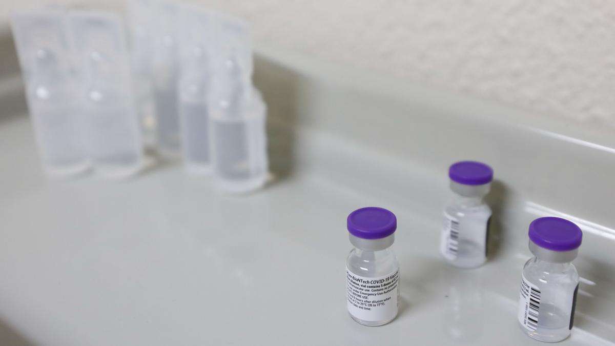 Dosis de la vacuna listas para ser inyectadas en el Hospital Can Misses.
