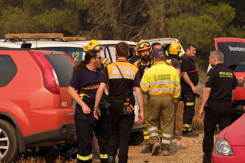 Declarado un incendio en una zona de barranco de Beneixama