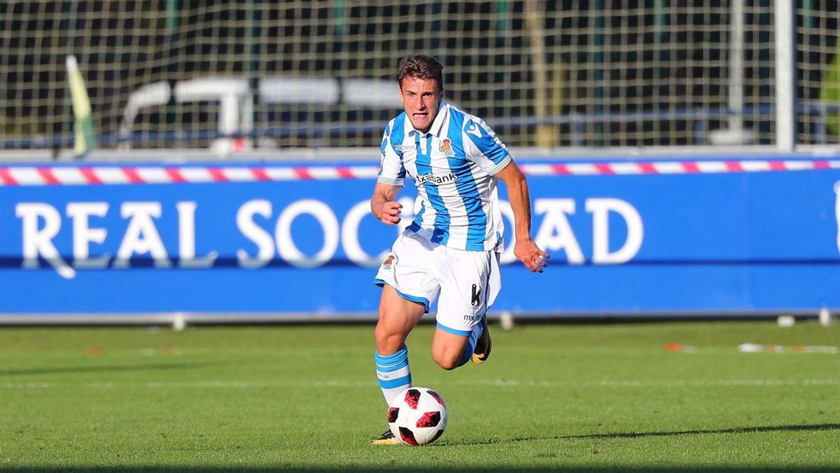 Ekaitz Jiménez, en un encuentro con la Real Sociedad B.