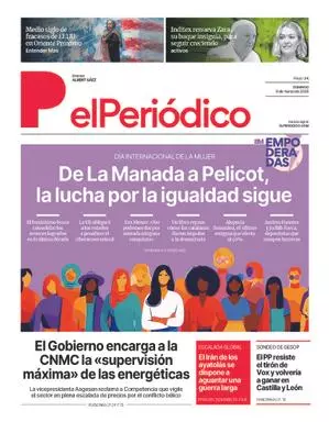 La portada de EL PERIÓDICO del 8 de marzo de 2026