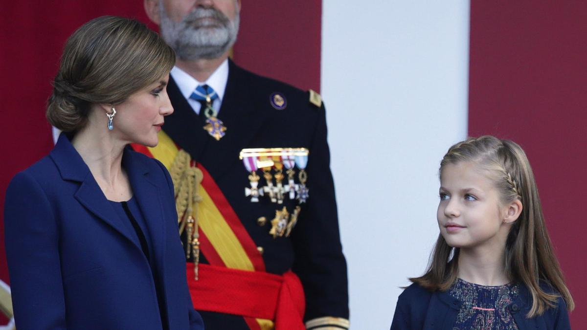 Letizia Ortiz en el desfile de las Fuerzas Armadas