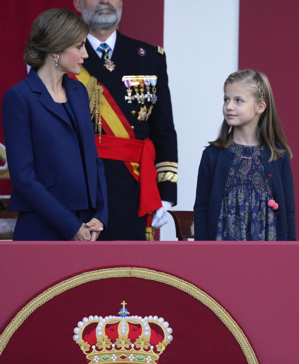 Letizia Ortiz en el desfile de las Fuerzas Armadas