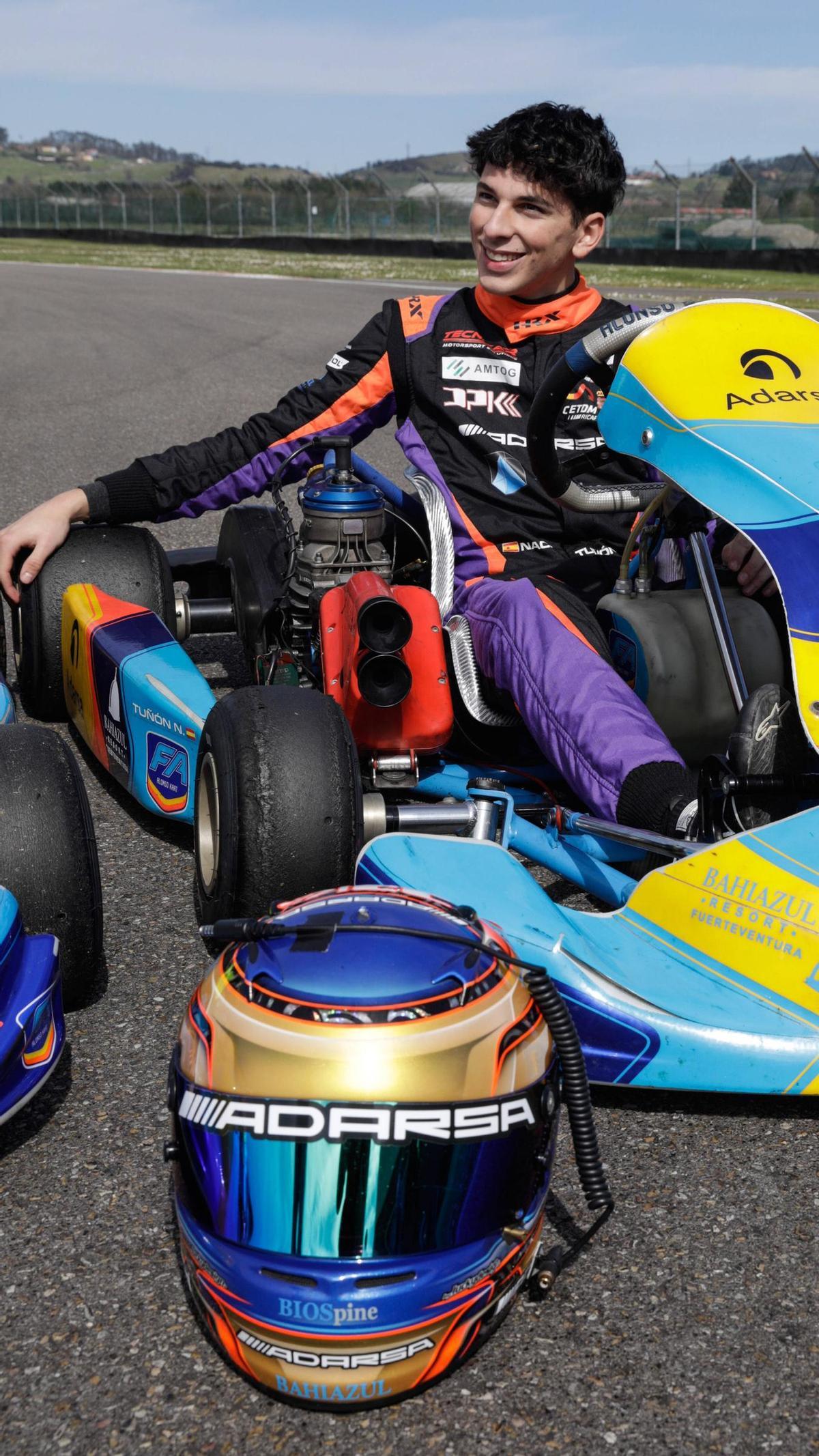 Nacho Tuñón en su kart