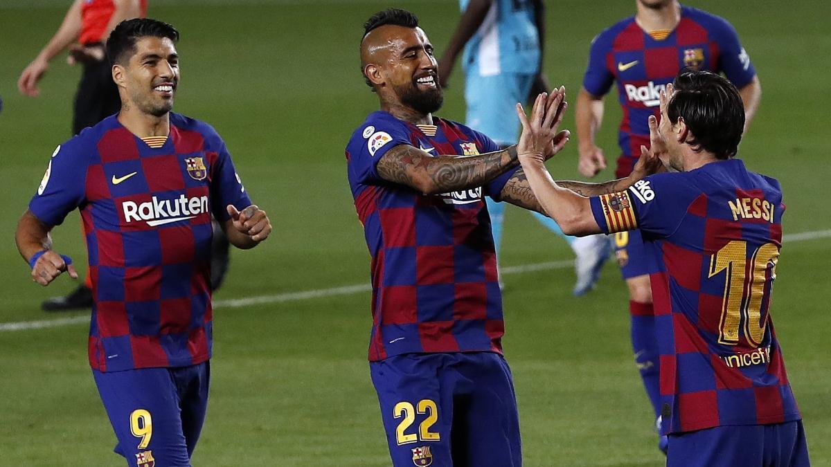 Messi, Suárez y Arturo Vidal en su etapa en el Barça
