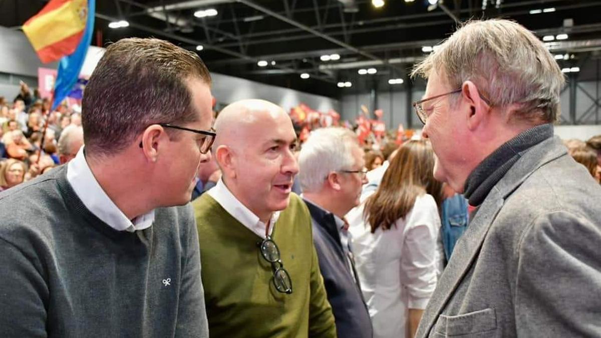 Ximo Puig y Alejandro Soler, en el acto de este domingo en Madrid