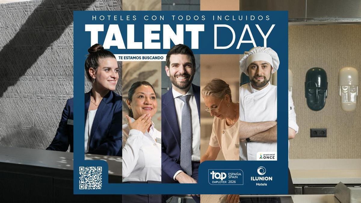 El cartel anunciador del Talent Day de Ilunion, que se celebrará en el hotel Miramar, en la localidad malagueña de Fuengirola.