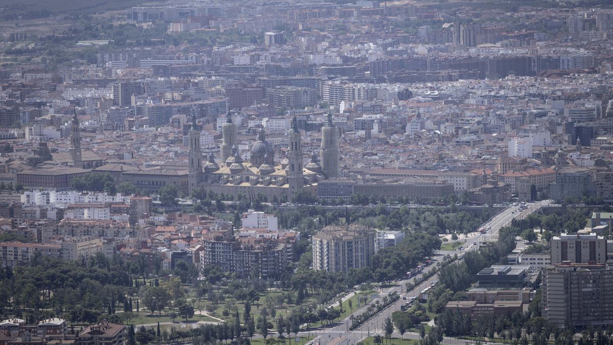 Vista aérea de Zaragoza, la localidad donde la Sareb posee un mayor número de viviendas.