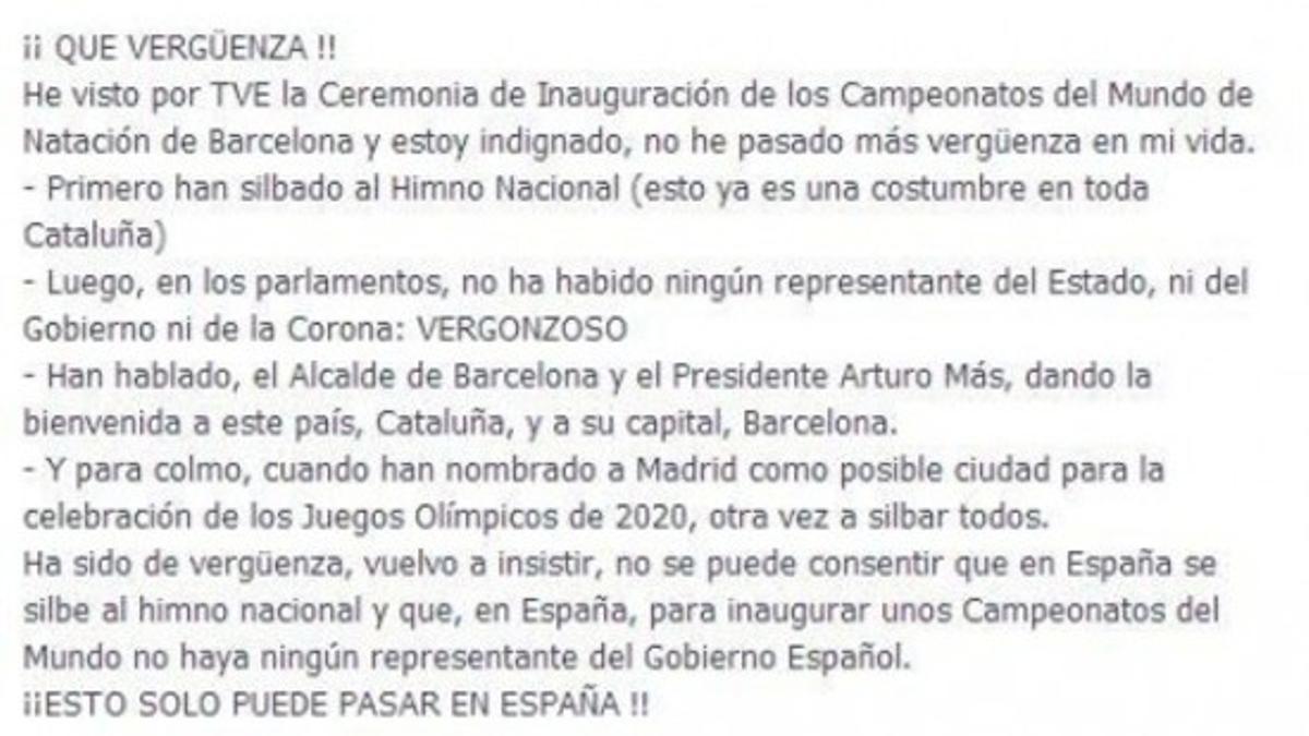 El texto que publicó Pérez Trigueros en su página de Facebook.