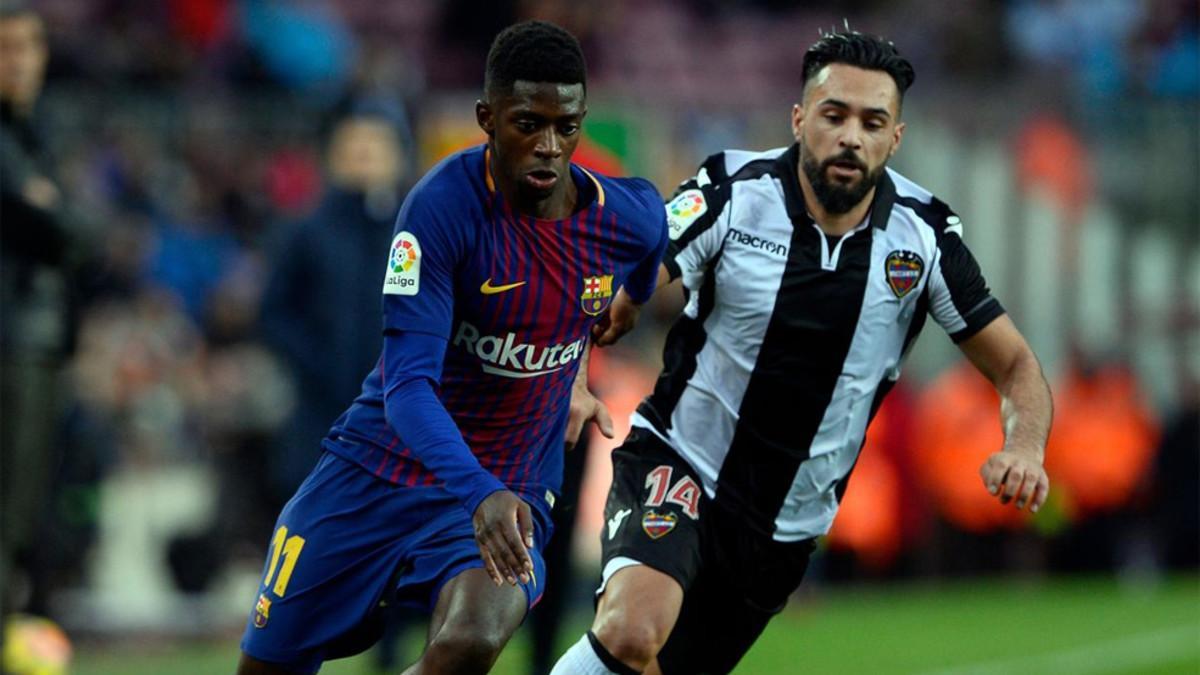 Dembélé ya fue titular ante el Levante en el Camp Nou