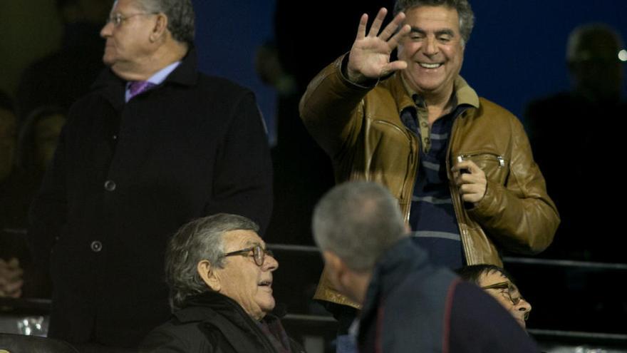 El máximo accionista del Hércules, Enrique Ortiz, en el palco del Rico Pérez el pasado sábado 22 de diciembre.