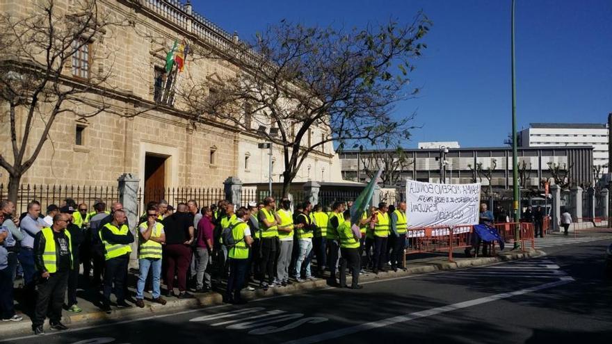 Protesta ante el Parlamento andaluz el pasado jueves