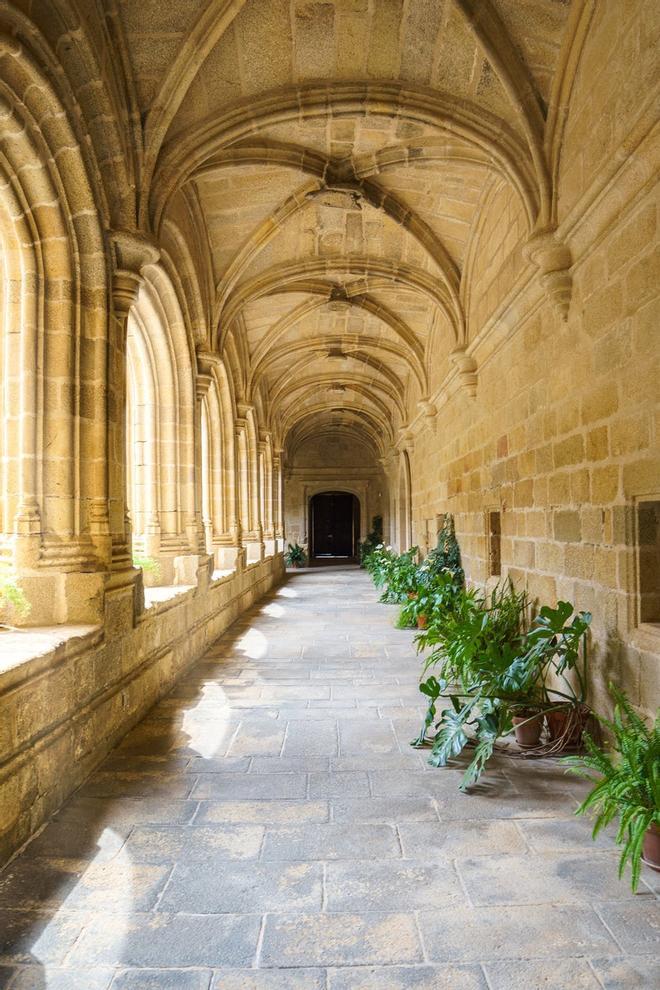 Corridor of cloister of the Santo Domingo convent in Plasencia, Spain.