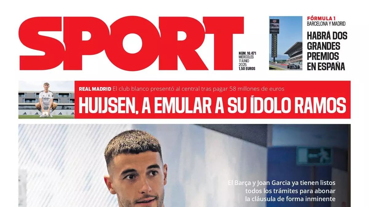 La portada de SPORT de hoy mircoles, 11 de junio de 2025