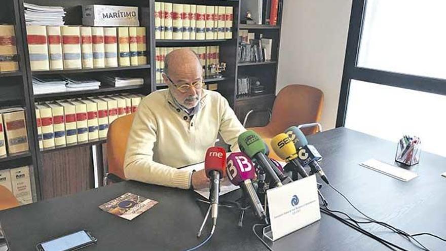 El presidente de Abone, Jesús Sánchez, ayer, durante la rueda de prensa, en Palma.