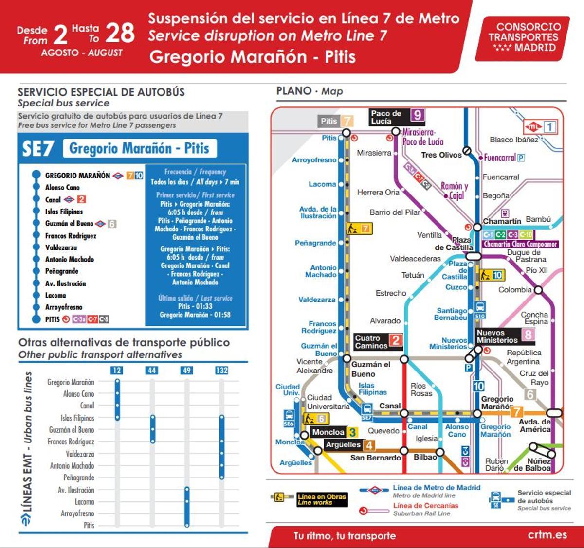 Servicio especial de autobús SE7