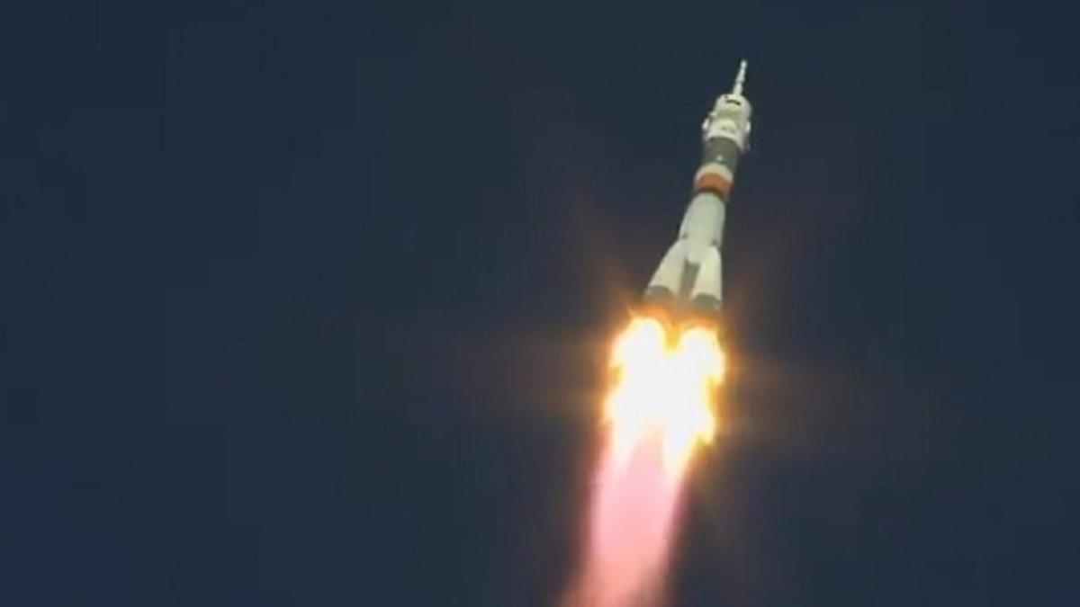 Despegue del cohete Soyuz en Kazajastán