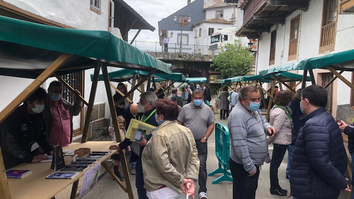 Ambiente en la Feria del Libro en el Mundo Rural de Navelgas, en 2021.