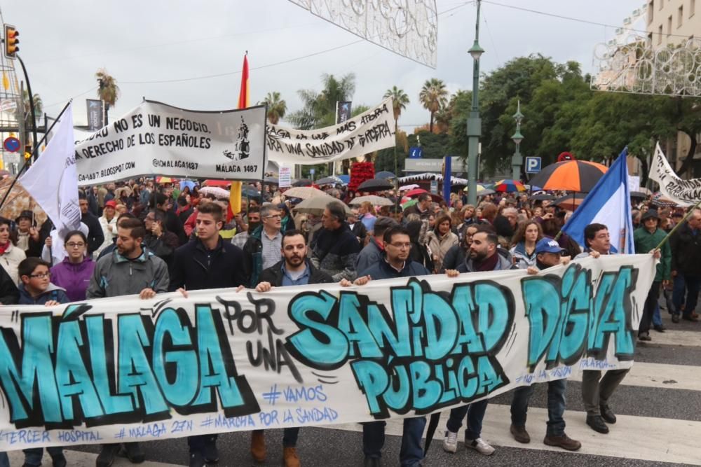 Marcha por la sanidad pública en Málaga