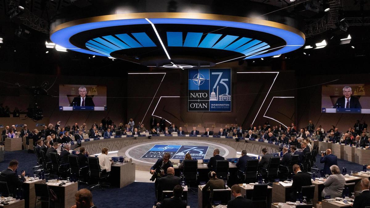 Imagen de archivo de la cumbre de la OTAN con motivo de su 75º aniversario, el año pasado.