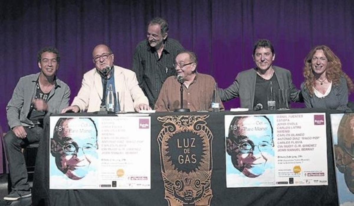D’esquerra a dreta, Jonathan Jiménez, Flavià, Pep Molina, el pare Manel, Manel Fuentes i Mudit Grau.