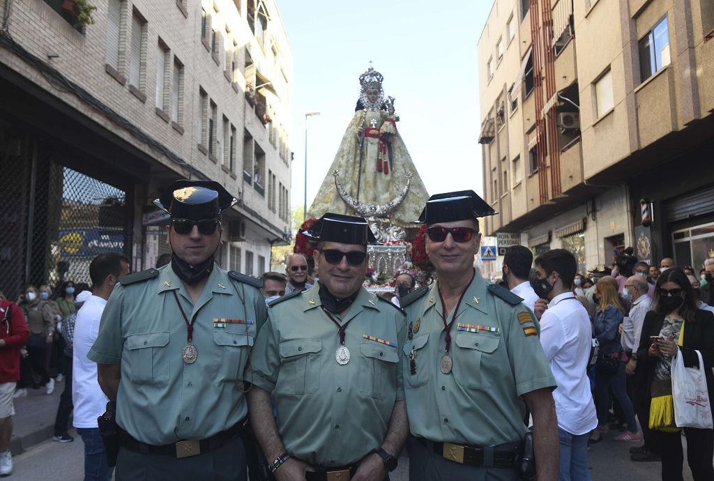 Así ha sido el regreso de la Virgen de la Fuensanta a su monasterio en Algezares