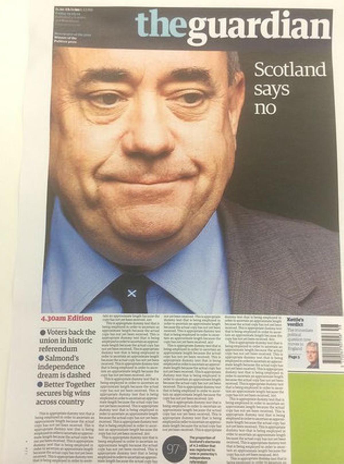 La portada de ’The Guardian’.