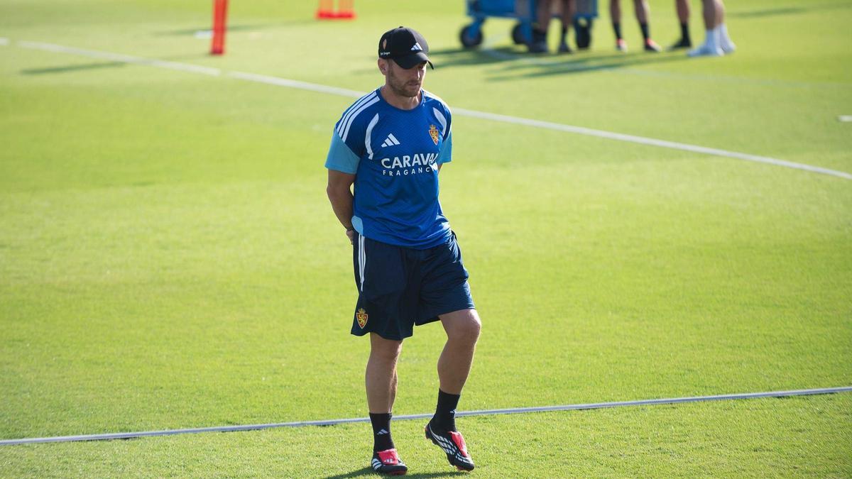 Ibai Gómez, en un entrenamiento en la Ciudad Deportiva.