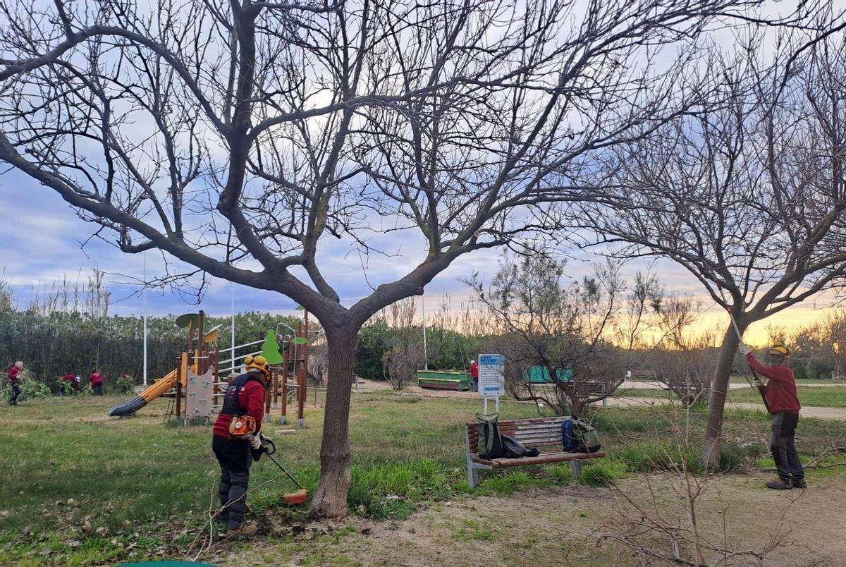 Labores en el parque de Rabdells.