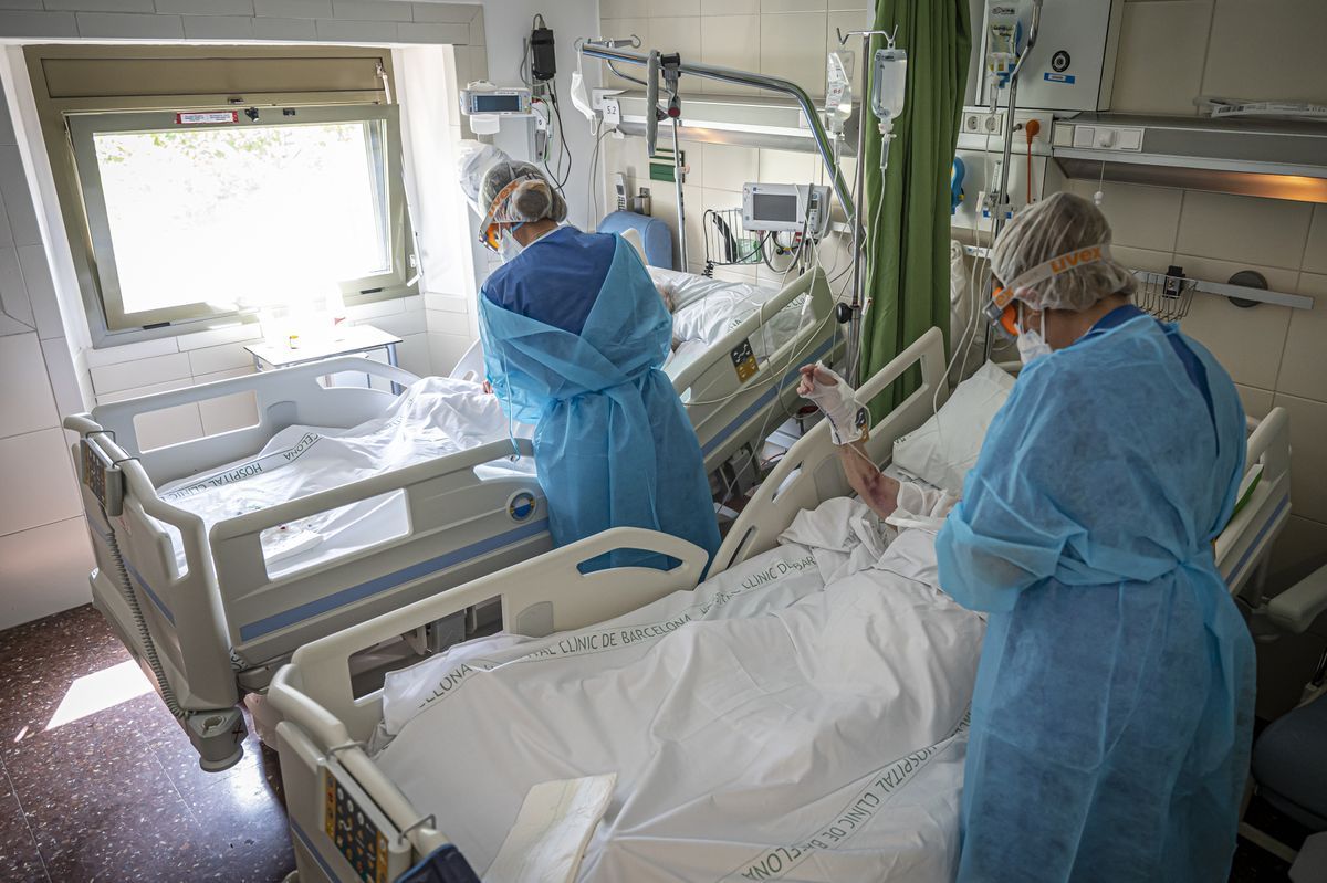 Planta para pacientes de covid en el Hospital Clínic de Barcelona.