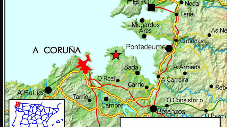 Terremoto de magnitud 3 en Oleiros