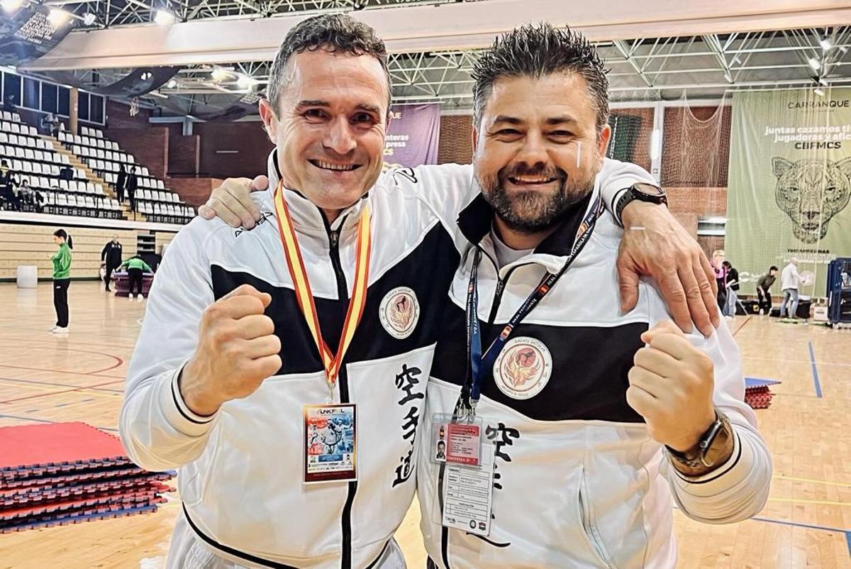 Emilio Vicente Rodríguez (izq.) con su entrenador, Antonio Miguel Verdú