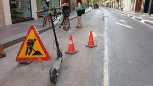 El carril bici de la avenida Juan Carlos I de Elche.