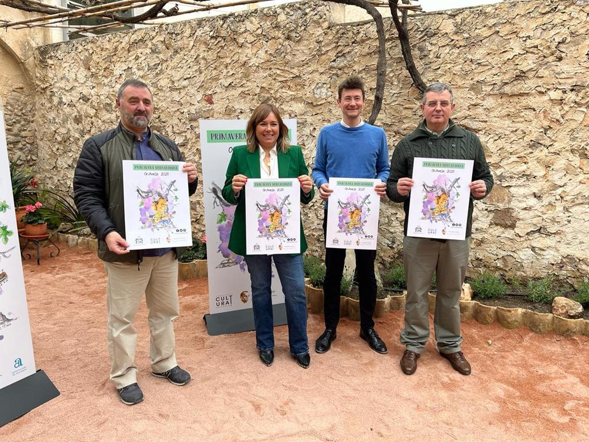 Rate Bas, Mar Ezcurra, Tomás Serna y Aitor Larrabide, en la presentación de los actos