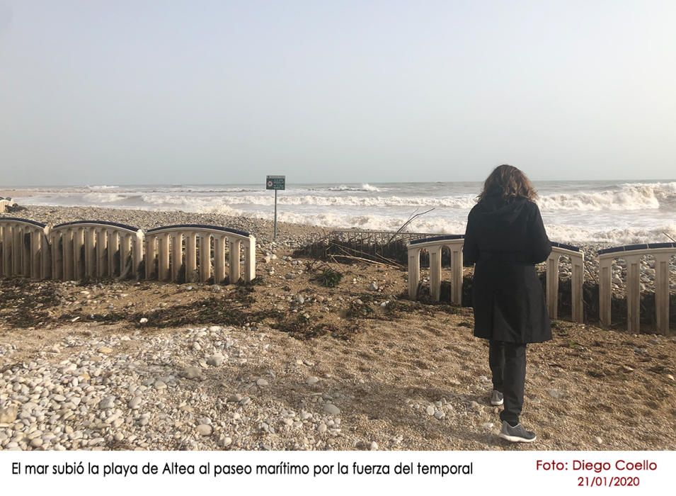 Temporal de lluvia y viento en la Marina Baixa